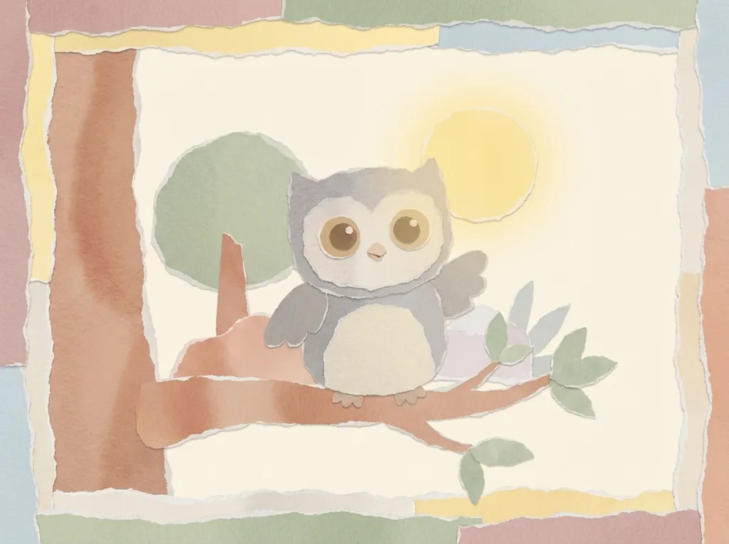 Ollie the Owlet's First Flight - a soft pastel storybook picture